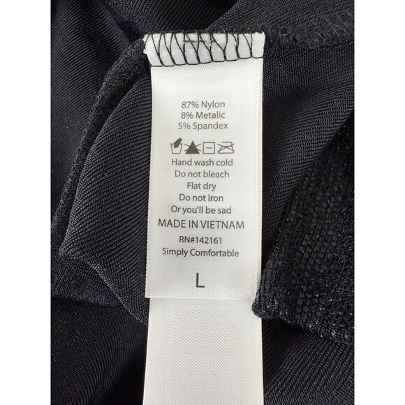 LulaRooe Elegant Sz L Grace Metallic Tunic Blouse Side Slits Shimmer Top NWT - Picture 7 of 8